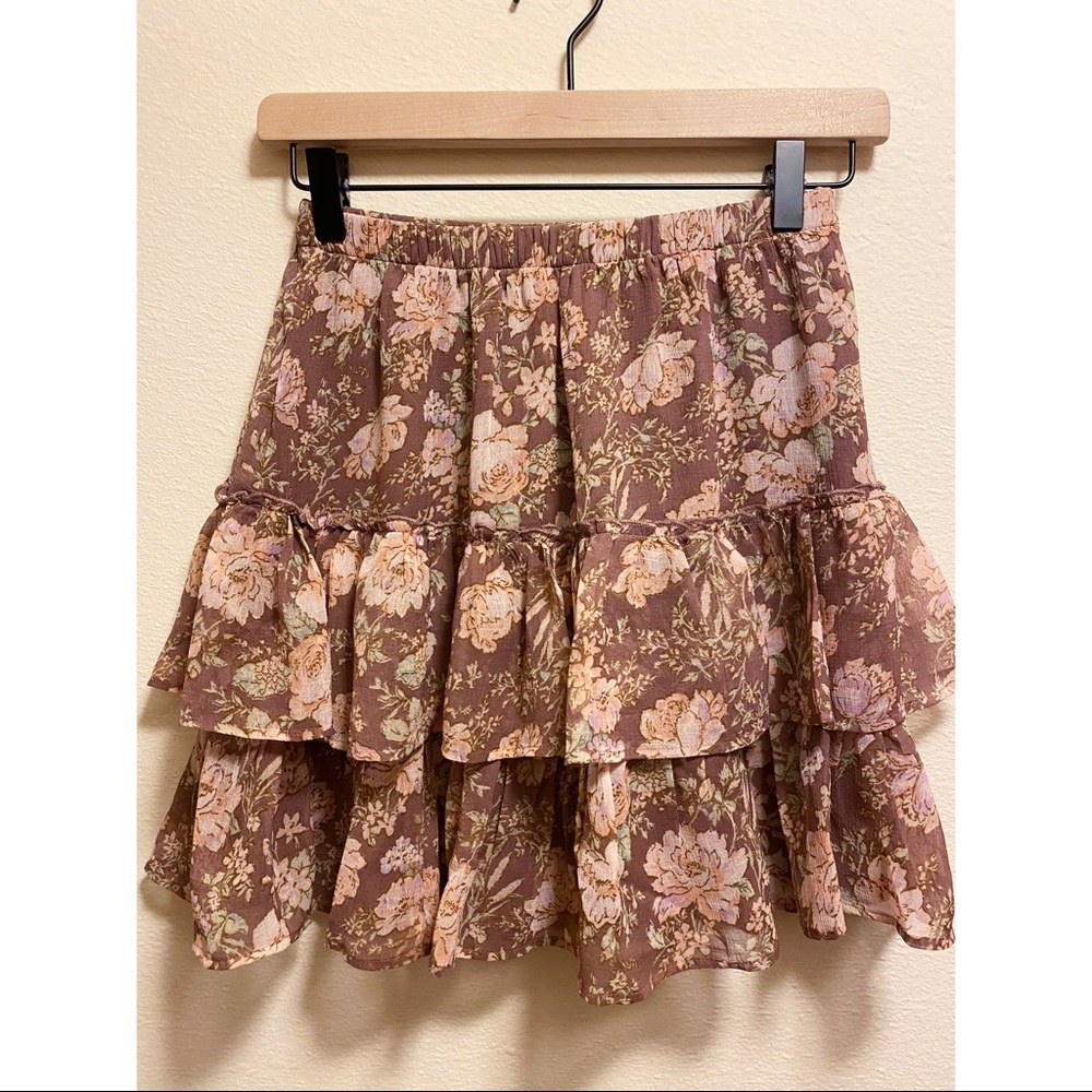American Eagle Outfitters Floral Ruffle Skirt